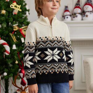 NEW LUBOT 2024 Christmas Sweater for Children Black Gold 3T